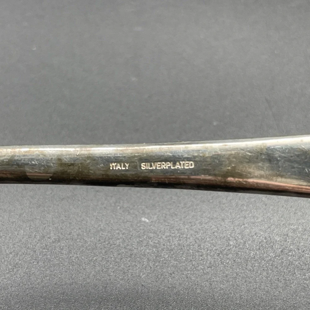Vintage Italy‎ Silverplate Serrated Cake Server Square Dessert Server Engraved